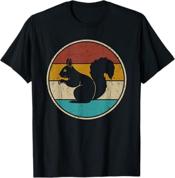 Squirrel Retro Vintage Men Women Kids Boys Girls Funny T-Shirt