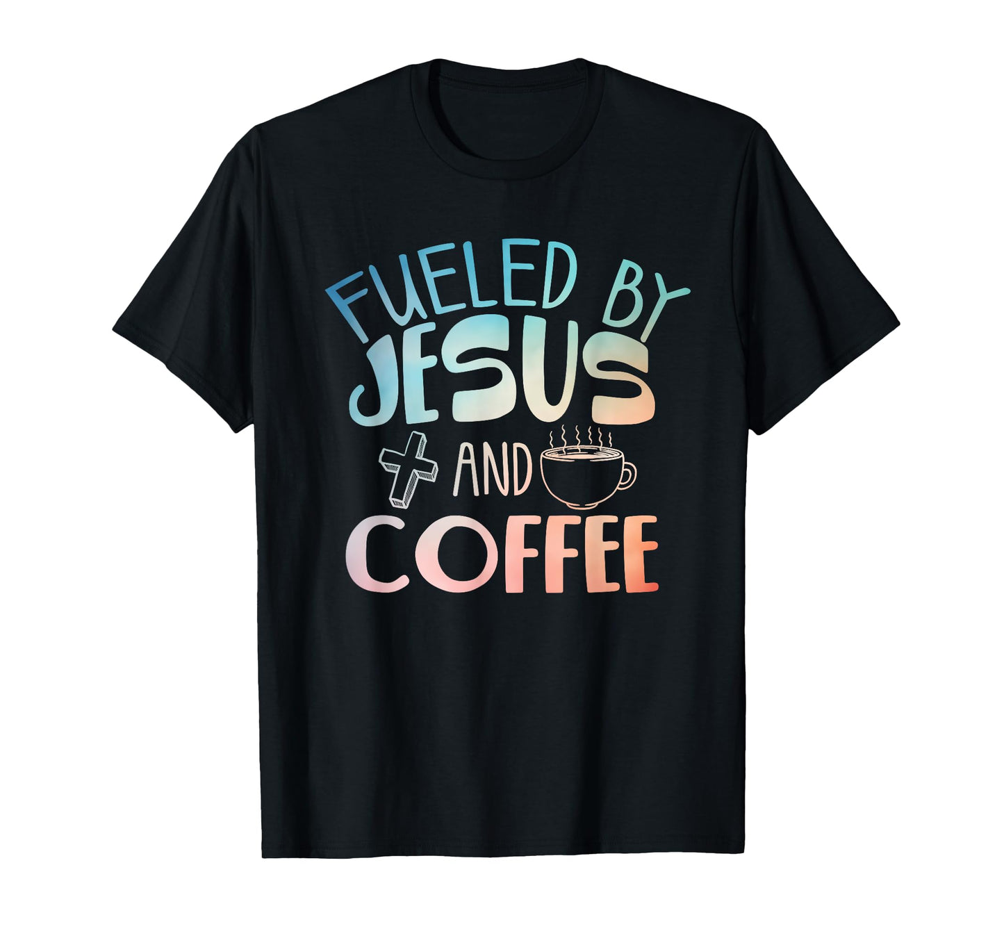 Cool Coffee & Jesus Art For Men Women Christian Coffee Lover T-Shirt