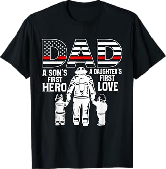 Proud Firefighter Dad Daddy Fireman Dad Father’s day Men T-Shirt