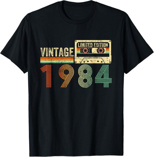 40 Year Old Gifts Vintage 1984 40th Birthday Cassette Tape T-Shirt