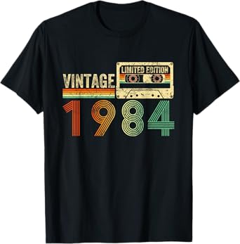 40 Year Old Gifts Vintage 1984 40th Birthday Cassette Tape T-Shirt