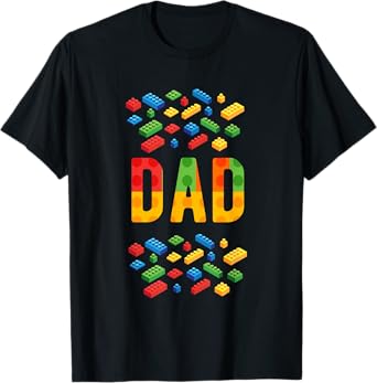 DAD Master Builder Building Bricks Blocks Family Matching T-Shirt