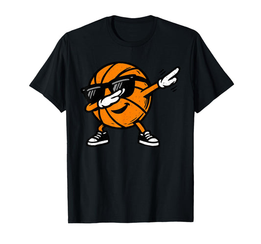 Dabbing Basketball Ball Sunglasses Sport Player Dab Dance T-Shirt