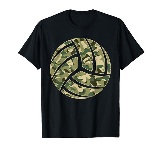 Camouflage Volleyball Lover Player Fan Cute Camo Volleyball T-Shirt