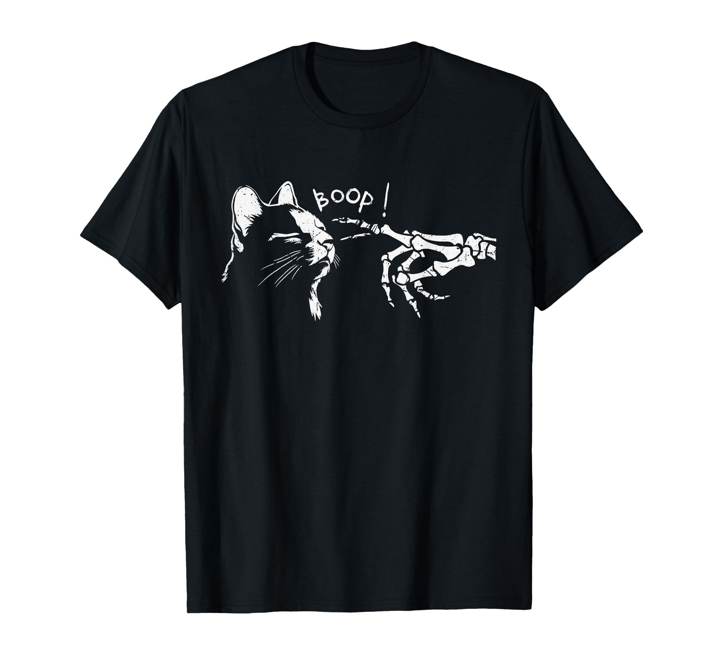 Cat Skeleton Hand Boop Halloween Costume Pet Kitty Meow T-Shirt