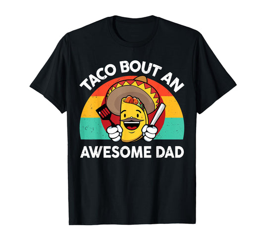 Mens Taco Bout Awesome Dad Cinco De Mayo Funny Mexican Men T-Shirt