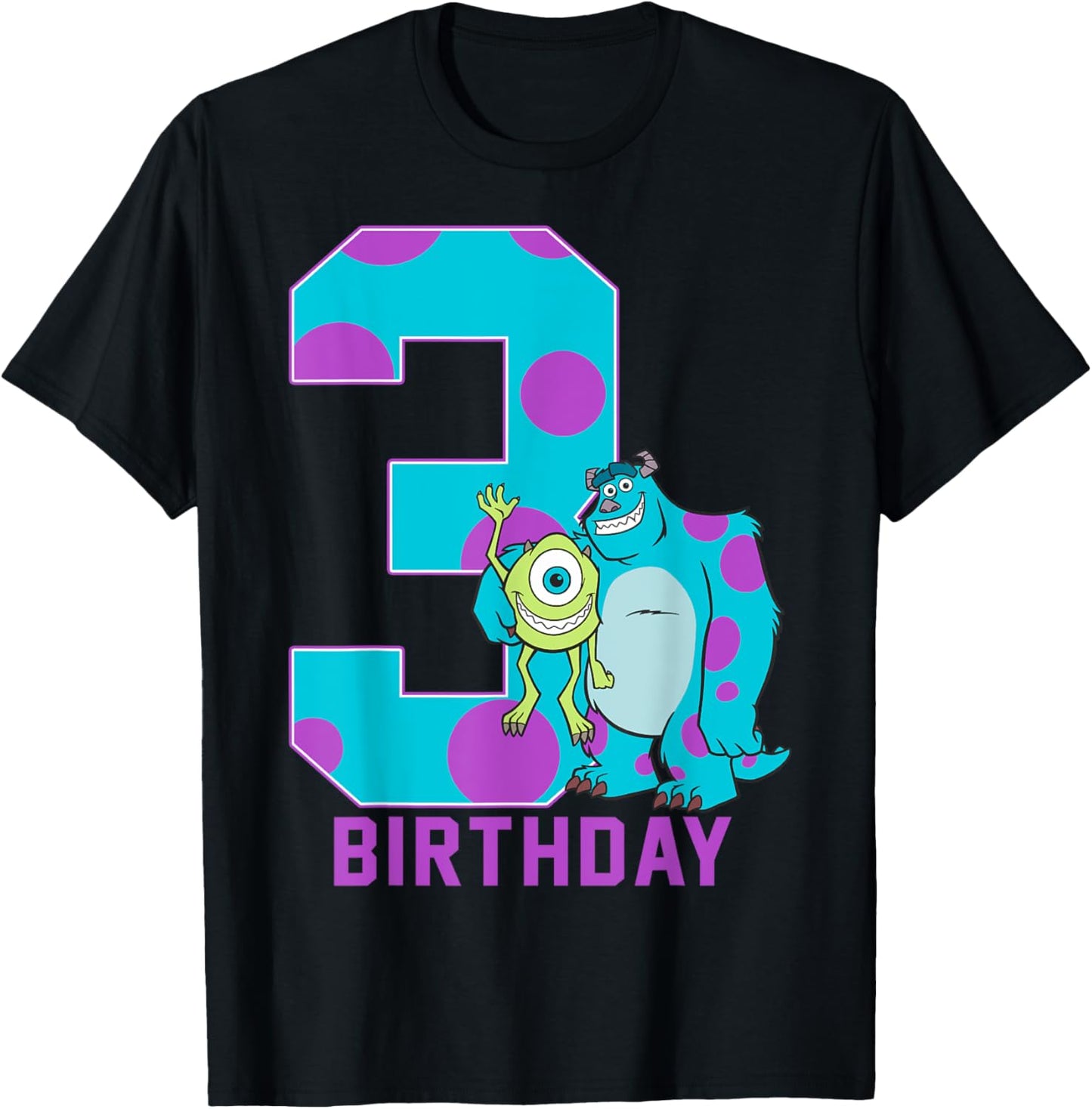 Disney Pixar Monsters Inc. Mike and Sully 3rd Birthday T-Shirt