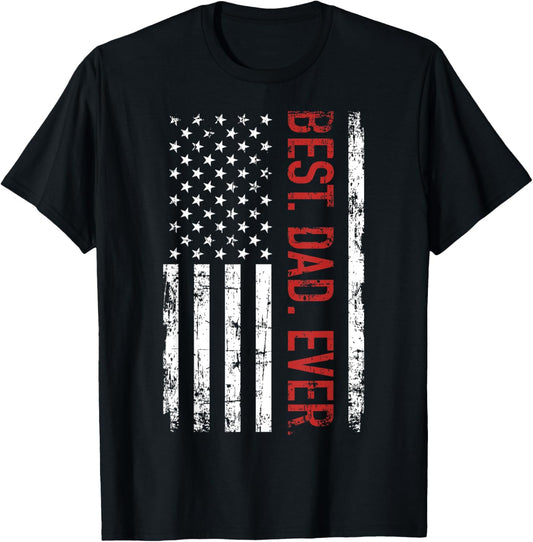 Best dad ever US american flag gift for father's day Short Sleeve T-Shirt