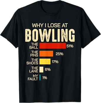 Funny Bowling For Men Women Kids Why I Lose At Bowling T-Shirt