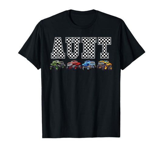 Aunt Family Crew Monster Truck Lover Birthday Matching T-Shirt
