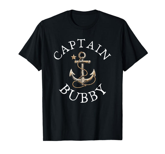 Captain Bubby Boat Sailing Boating Vintage Anchor Funny T-Shirt