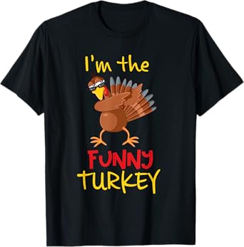 Funny Turkey Matching Family Group Thanksgiving Party T-Shirt