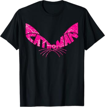 DC Catwoman Logo Ears Distressed T-Shirt