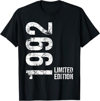 33rd Birthday 33 Years Old Man Woman Vintage 1992 T-Shirt