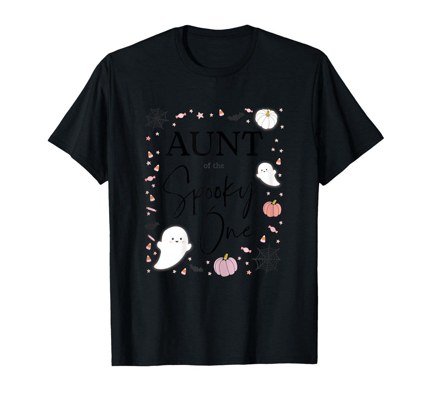 Aunt of the Spooky One Girl First Birthday Pink Halloween T-Shirt