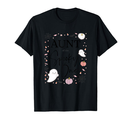 Aunt of the Spooky One Girl First Birthday Pink Halloween T-Shirt