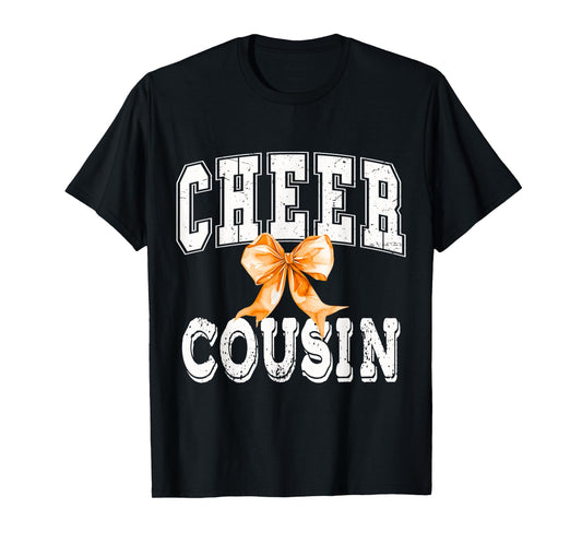 Cheer COUSIN Coquette Orange Bow Cheerleader T-Shirt