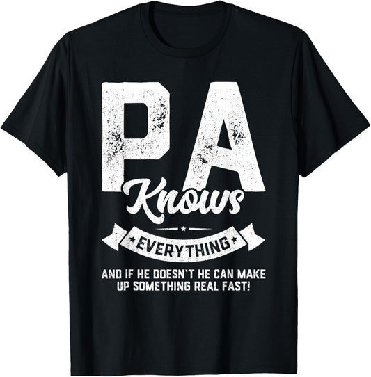 Pa Knows Everything Shirt 60th Gift Funny Father's Day T-Shirt