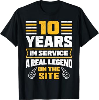 Work anniversary 10 years in service anniversary T-Shirt
