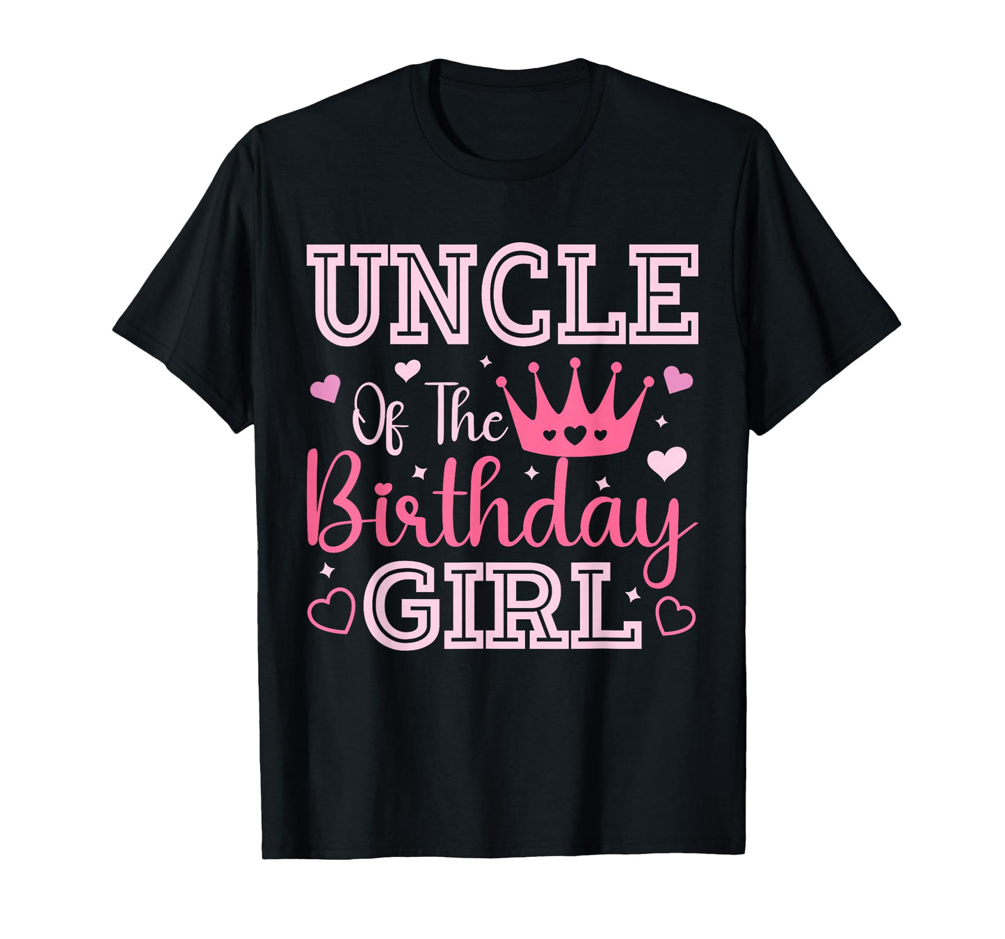 Uncle of the Birthday Girl Cute Pink Matching Family Party T-Shirt