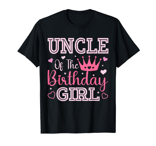 Uncle of the Birthday Girl Cute Pink Matching Family Party T-Shirt