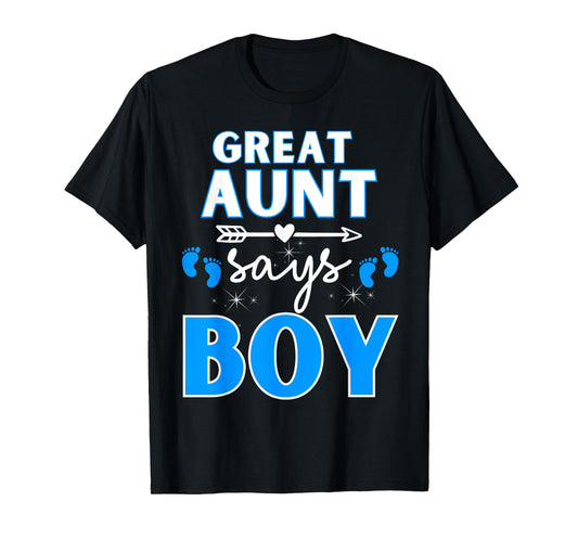 Great Aunt Says Boy Gender Reveal Shirt Team Blue Pregnancy T-Shirt