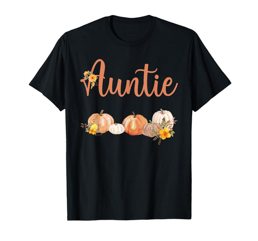 Auntie of Little Pumpkin First Birthday Autumn Pumpkin T-Shirt