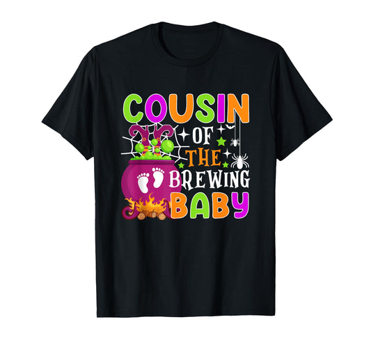 Cousin of Brewing Baby Halloween Theme Baby Shower Spooky T-Shirt