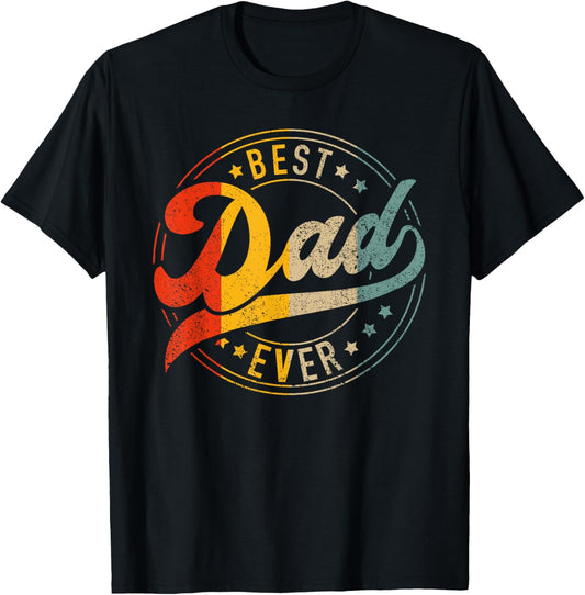 Best dad ever vintage colors retro fathers day birthday T-Shirt