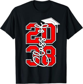 Class of 2038 Grow With Me Funny Kindergarten Back To School T-Shirt