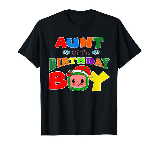 Aunt Of The Birthday Boy Funny Melon Family Matching T-Shirt