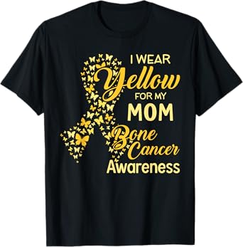 I wear Yellow for my Mom Bone Cancer Awareness T-Shirt