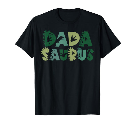 Dada Saurus Dad Dinosaur Three Rex Birthday Boy Girl Family T-Shirt