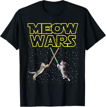 Meow Wars Cat T-Shirt - Funny Gifts For Cats Lovers