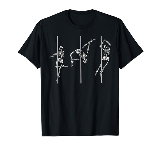Skeleton Pole Dance Halloween Dancing T-Shirt