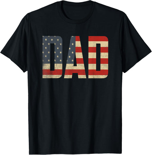 Dad Bold Patriotic American Flag Father’s Day Dad T-Shirt