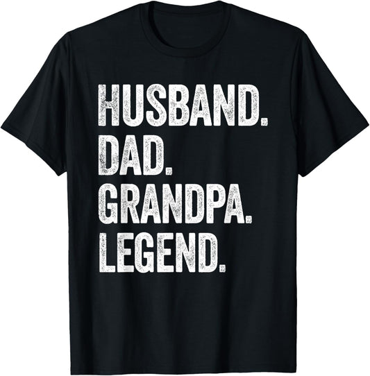 Husband Dad Grandpa Legend - Vintage Distressed Graphic T-Shirt