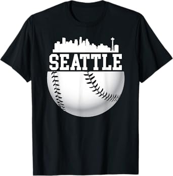 Vintage Downtown Seattle Shirt Baseball Retro Washington T-Shirt