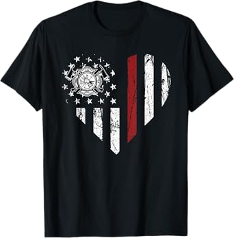 Heart Firefighter EMT Department Vintage Fireman Men Women T-Shirt