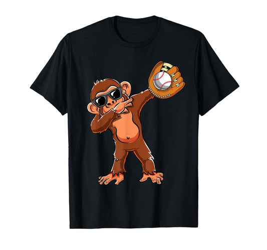 Cute Dabbing Monkey Lovers Dab Baseball Girls Boys Gifts T-Shirt