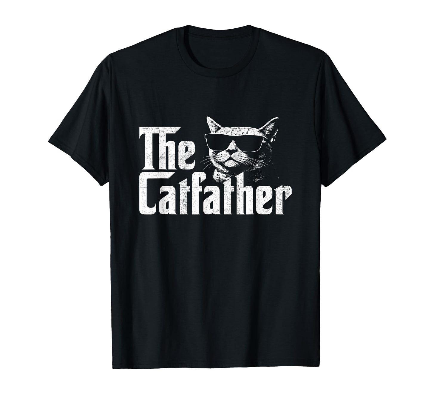 The Catfather Funny Cat Dad Fathers Day Vintage Father's Day T-Shirt for Men