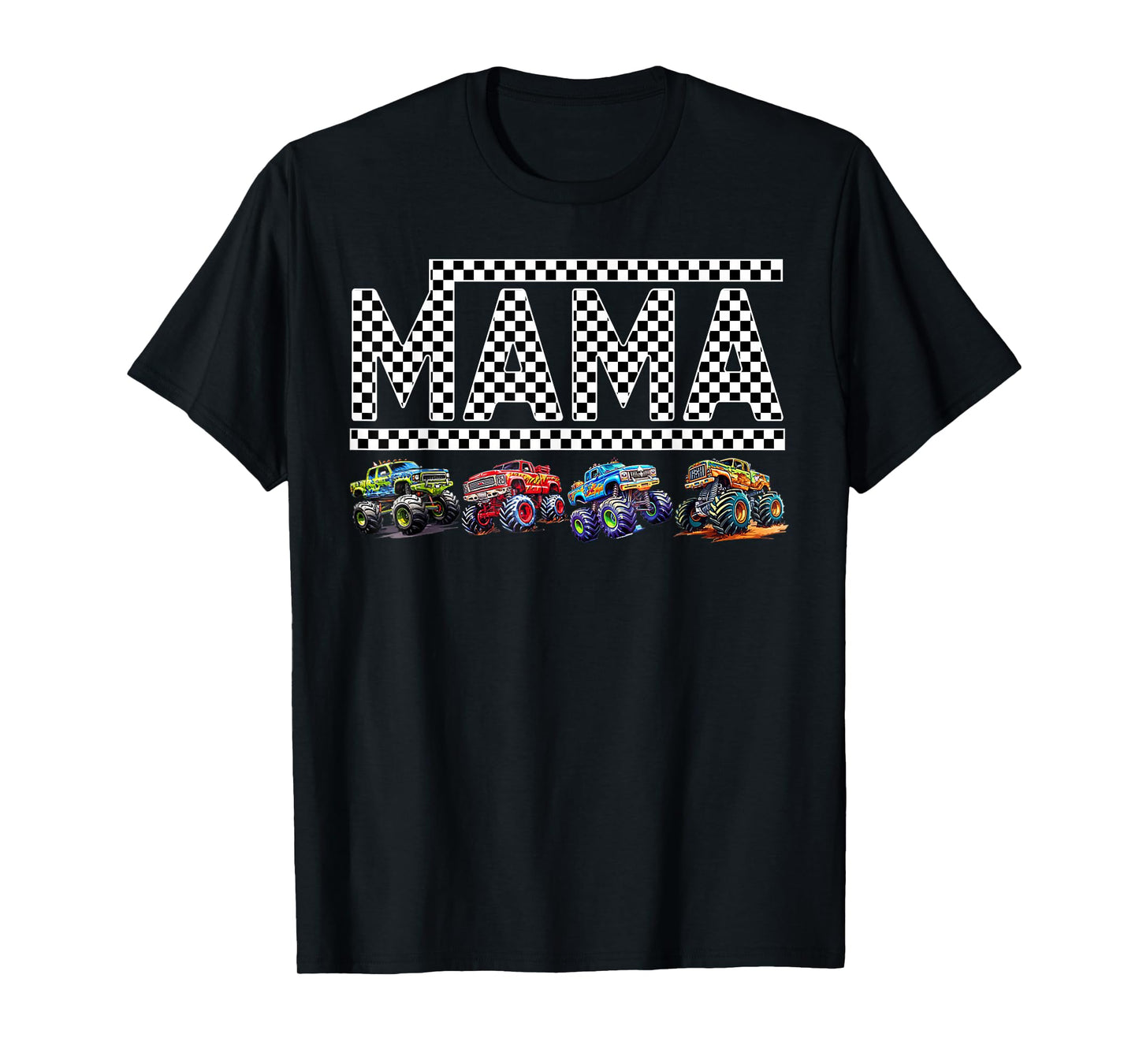 Mama Retro Monster Truck Family Crew Birthday Matching Party T-Shirt
