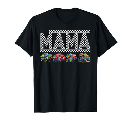 Mama Retro Monster Truck Family Crew Birthday Matching Party T-Shirt