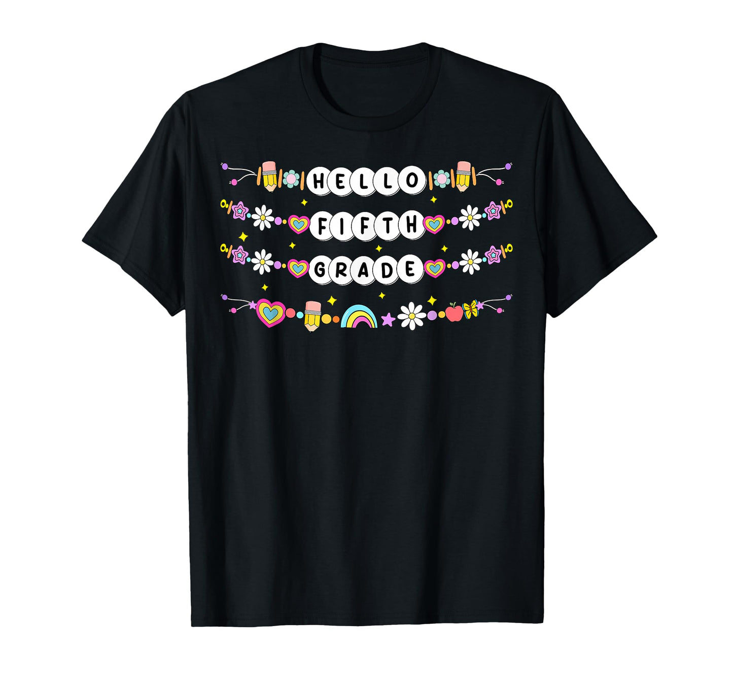 Hello Fifth Grade Friendship Bracelets Back To School Kids T-Shirt