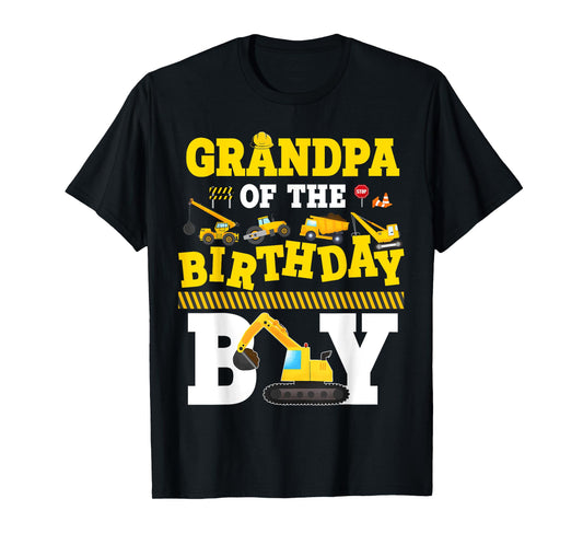 Construction Family Party Grandpa Of The Birthday Boy T-Shirt