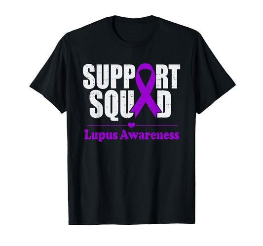 Support Squad Lupus Awareness Purple Autoimmune Disease T-Shirt