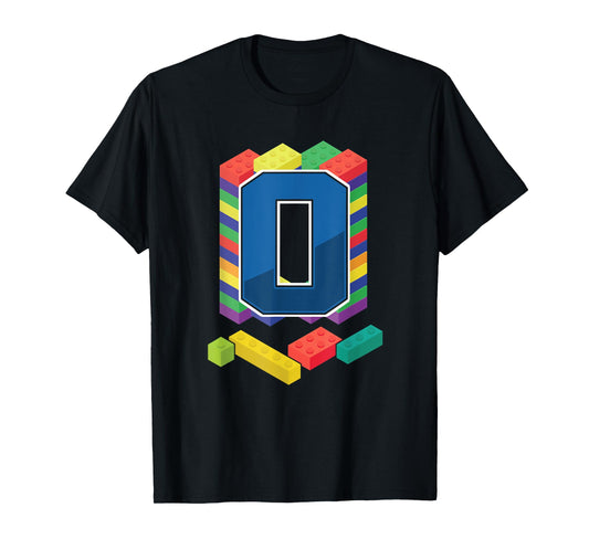Letter O Master Builder Alphabet Last Name Building Blocks T-Shirt