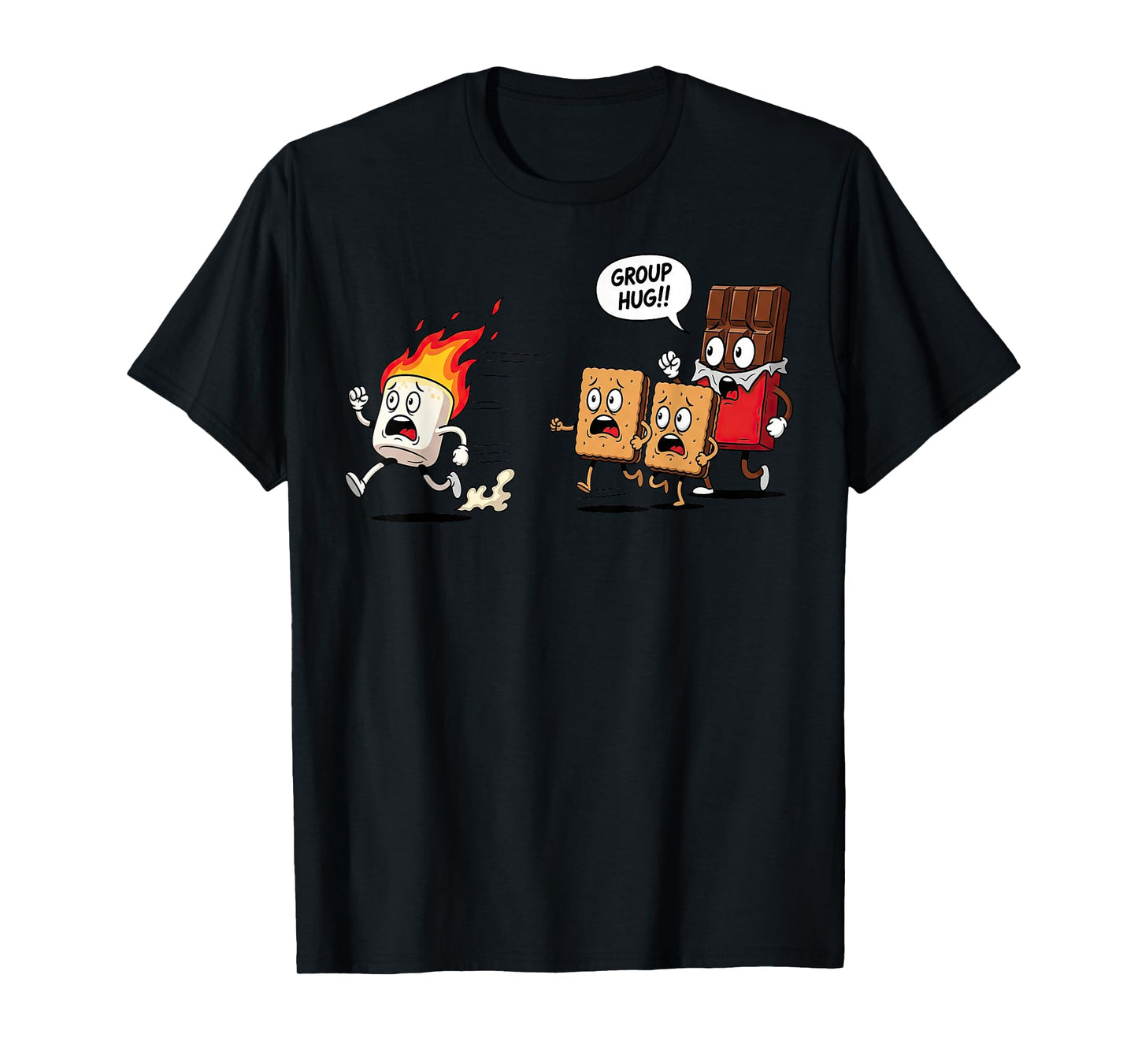 Group Hug Marshmallow Camping Smores Funny Snacks Campfire T-Shirt