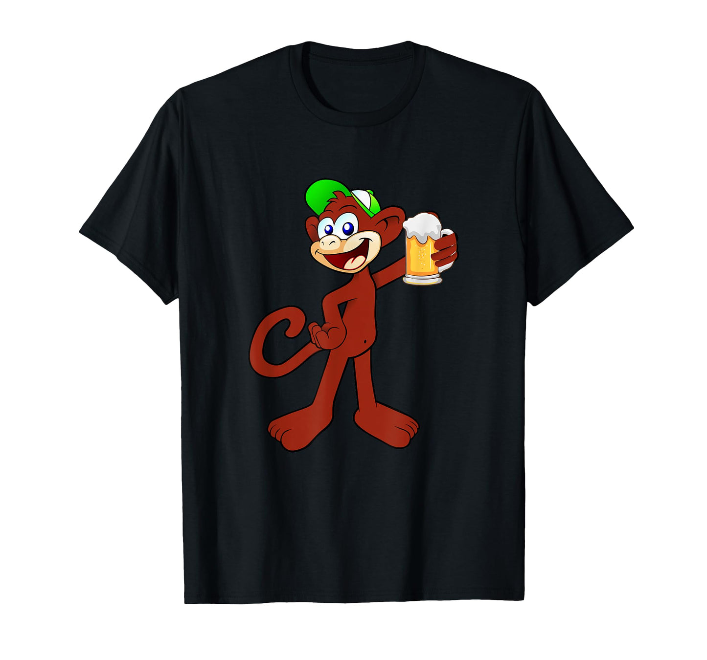 Beer Drinking Monkey Funny Beer Lovers Trendy Gag Gift T-Shirt