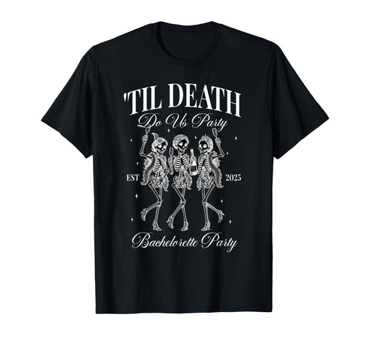 Til Death Do Us Party Retro Halloween Bachelorette Matching T-Shirt